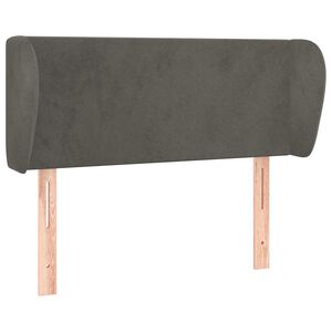 vidaXL T&ecirc;te de lit avec oreilles Gris fonc&eacute; 83x23x78/88 cm Velours