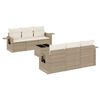 vidaXL Salon de jardin avec coussins 7 pcs beige r&eacute;sine tress&eacute;e