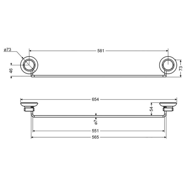 CORNAT Barre de porte-serviettes 3in1 noir