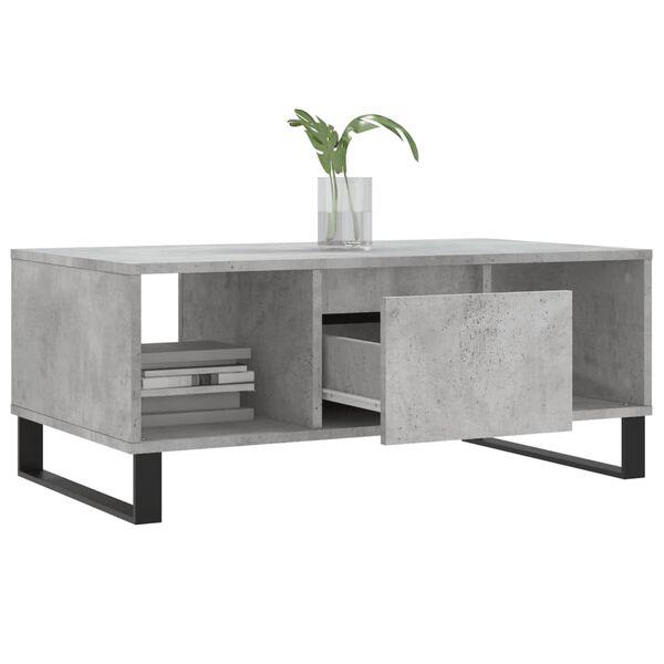 vidaXL Table basse Gris béton 90x50x36,5 cm Bois d'ingénierie