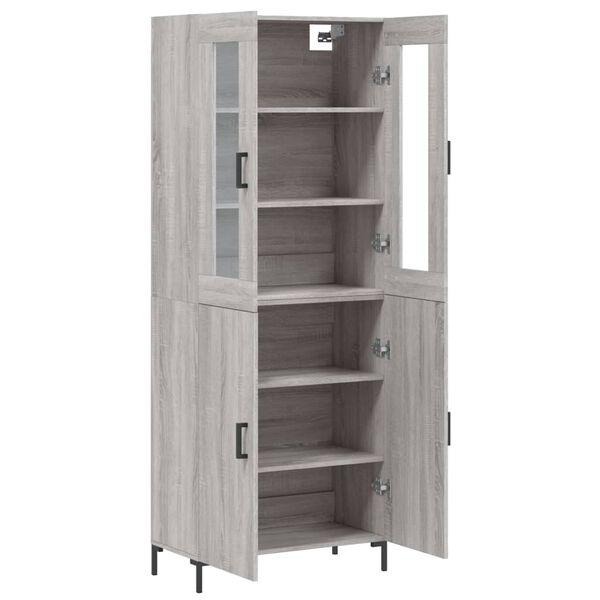 vidaXL Buffet haut Sonoma gris 69,5x34x180 cm Bois d'ing&eacute;nierie