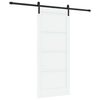 vidaXL Porte coulissante 86 x 198,5 cm Bois d'ing&eacute;nierie Blanc et noir