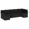 vidaXL Ensemble de canap&eacute; de jardin 7 pc Noir Poly rotin
