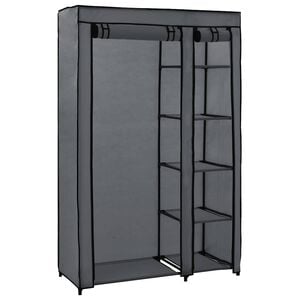 vidaXL Garde-robe pliable Gris 110x45x175 cm Tissu