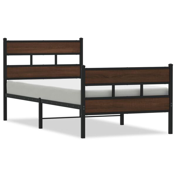 vidaXL Cadre de lit sans matelas avec t&ecirc;te de lit pied de lit 90x190cm