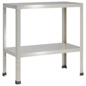 vidaXL Table de rempotage 100 x 40 x 80 cm Acier inoxydable Argent&eacute;