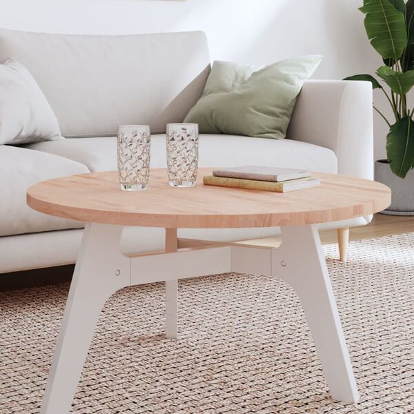 vidaXL Dessus de table &Oslash;80x2,5 cm rond bois massif de h&ecirc;tre