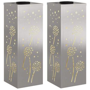 vidaXL Lumi&egrave;re de chemin LED solaire 2 pcs Blanc chaud 18 x 18 x 50 cm
