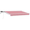 vidaXL Cadre de store manuel avec LEDs Rouge et Blanc 3 x 2,5 m