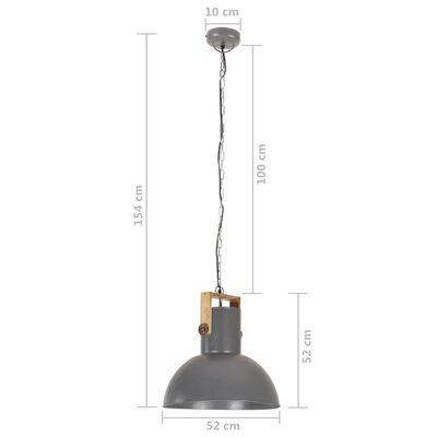 vidaXL Lampe suspendue industrielle 25 W Gris Rond Manguier 52 cm E27