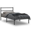 vidaXL Cadre de lit m&eacute;tal sans matelas avec t&ecirc;te de lit noir 100x190cm