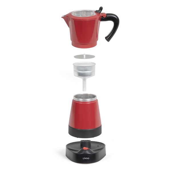 Livoo Cafeti&egrave;re &eacute;lectrique Mokka 0,3 L 480 W Rouge