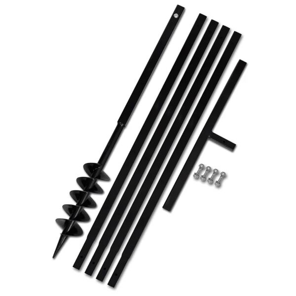 vidaXL Tari&egrave;re de sol avec manche 100 mm et tube d'extension 5 m Acier