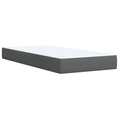 vidaXL Sommier à lattes de lit avec matelas Gris foncé 100x200cm Tissu