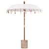 vidaXL Parasol balinais avec base Cr&egrave;me et Blanc 190 x 190 x 250 cm