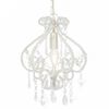 vidaXL Plafonnier avec perles Blanc Rond E14