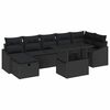 vidaXL Ensemble de canap&eacute; de jardin 8 pcs Noir polyrotin