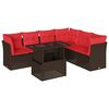 vidaXL Ensemble de canap&eacute; de jardin 7 pcs avec coussins marron
