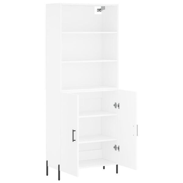 vidaXL Buffet haut Blanc 69,5x34x180 cm Bois d'ing&eacute;nierie