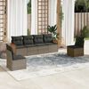 vidaXL Salon de jardin 6 pcs avec coussins gris r&eacute;sine tress&eacute;e