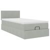 vidaXL Cadre de lit ottoman et matelas gris clair 90x190 cm velours