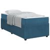 vidaXL Cadre de lit avec matelas Bleu 90 x 190 cm tissu