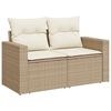 vidaXL Salon de jardin avec coussins 7 pcs beige résine tressée