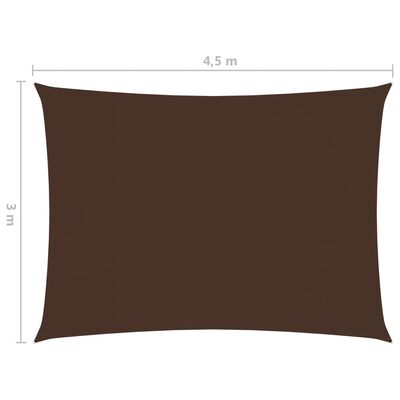 vidaXL Voile de parasol tissu oxford rectangulaire 3x4,5 m marron