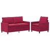 vidaXL Ensemble de Canap&eacute;s 2 pc Bordeaux Velours