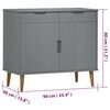 vidaXL Buffet MOLDE Gris 90x40x80 cm Bois massif de pin