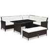 vidaXL Salon de jardin 3 pcs avec coussins R&eacute;sine tress&eacute;e Marron