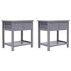 vidaXL Tables de chevet 2 pcs Gris 40x29x42 cm Bois de Paulownia