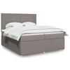 vidaXL Sommier &agrave; lattes de lit avec matelas Taupe 200x200 cm Tissu