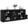 vidaXL Buffet avec lumi&egrave;res LED noir 162x37x67 cm