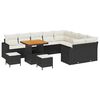 vidaXL Ensemble de canap&eacute; de jardin 12 pcs Noir polyrotin