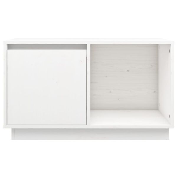 vidaXL Meuble TV Blanc 74x35x44 cm Bois de pin massif