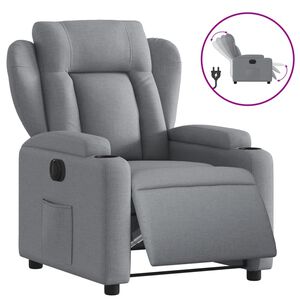 vidaXL Fauteuil inclinable &eacute;lectrique Gris clair Tissu