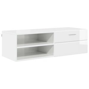 vidaXL Cabinet en Bois avec tiroir Blanc brillant 100,5 x 39 x 30 cm