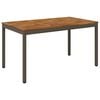 vidaXL Table de d&icirc;ner de jardin Naturel et caf&eacute; 141 x 80,5 x 75 cm