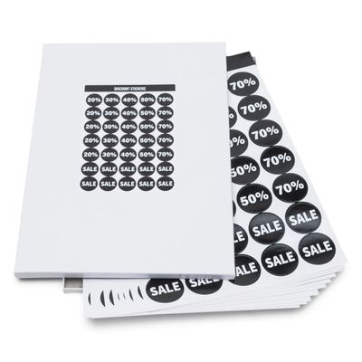 rillprint Étiquettes autocollantes de remises 10 feuilles x 5 boîtes