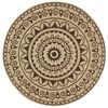 vidaXL Tapis fait &agrave; la main Jute avec imprim&eacute; marron fonc&eacute; 120 cm