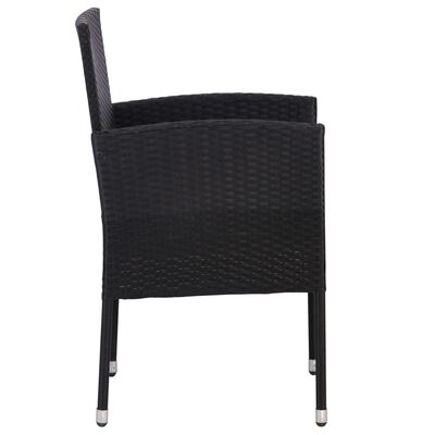 vidaXL Chaises de jardin lot de 4 Résine tressée Noir