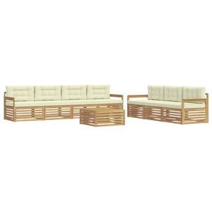 vidaXL Ensemble de canap&eacute;s d'ext&eacute;rieur 8 pc Blanc et cr&egrave;me Polyester