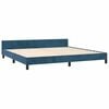 vidaXL Cadre de lit sans matelas bleu fonc&eacute; 200x200 cm velours