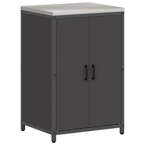 vidaXL Rangement de cuisine avec &eacute;tag&egrave;re Noir 60 x 50 x 92 cm Acier