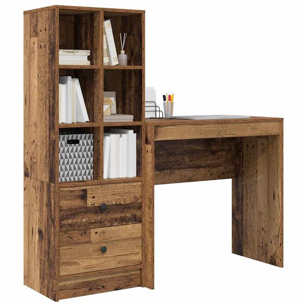 vidaXL Bureau avec tiroir 2 pcs Bois ancien