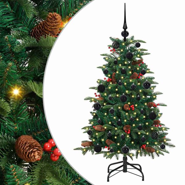 vidaXL Sapin de No&euml;l artificiel Vert 120 cm PVC, m&eacute;tal et plastique