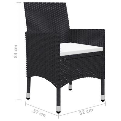 vidaXL Ensemble de salle à manger de jardin 5 pcs Noir