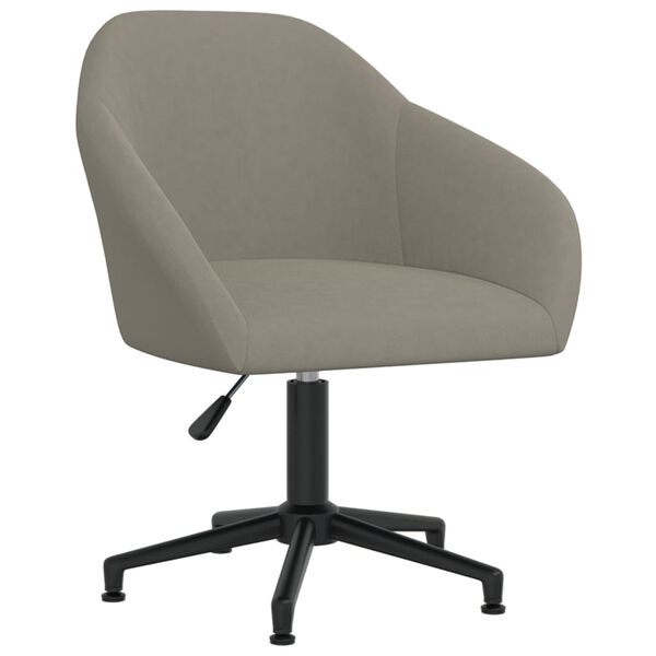 vidaXL Chaise pivotante &agrave; manger Gris clair Velours