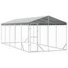 vidaXL Chenil d'ext&eacute;rieur pour chiens avec toit argent&eacute; 3x7,5x2,5 m